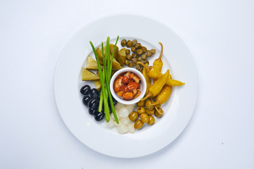 cold appetizer on the white