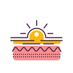 Skin layer with an inflamed acne line color icon. Skin rash. Dermatological diseases. Itchy spots.