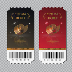 Cinema tickets isolated set. Templates for festival, theatre or event.