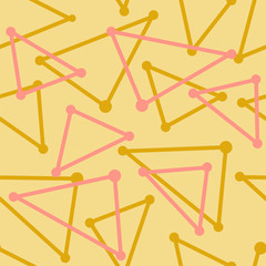 Seamless pattern with triangles on yellow background