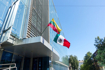 VILNIUS, LITHUANIA - September 2, 2017: Flag of Lithuanian in Vilnius, Lithuanian