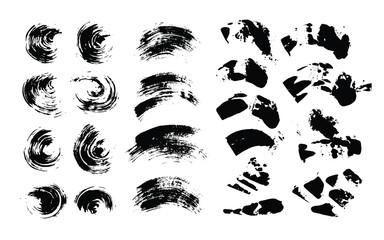 Vector set of ink brush strokes
