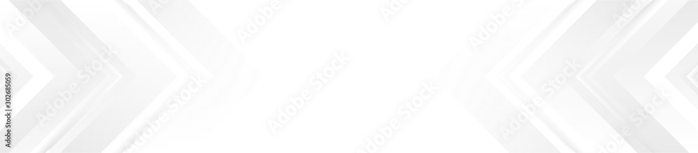 Poster technology banner design with white and grey arrows. abstract geometric vector background