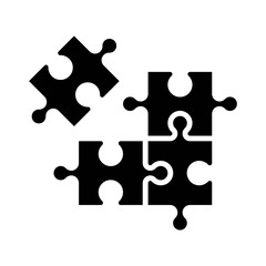 Puzzle compatible icon in flat style. Jigsaw agreement vector illustration on white isolated background. Cooperation solution business concept.