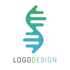abstract logo design: green, eco friendly, medical or genetics clinic logo template