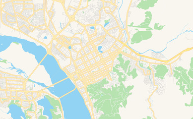 Fototapeta na wymiar Printable street map of Concepcion, Chile