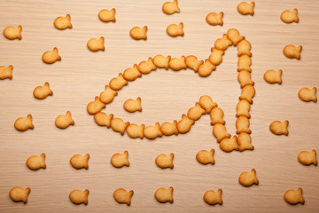 Obraz premium salt cracker wooden table background