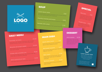 Modern flat minimalistic restaurant menu template