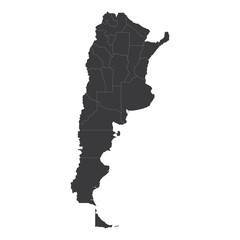 Argentina map on white background vector, Argentina Map Outline Shape Black on White Vector Illustration, High detailed black illustration map -Argentina .