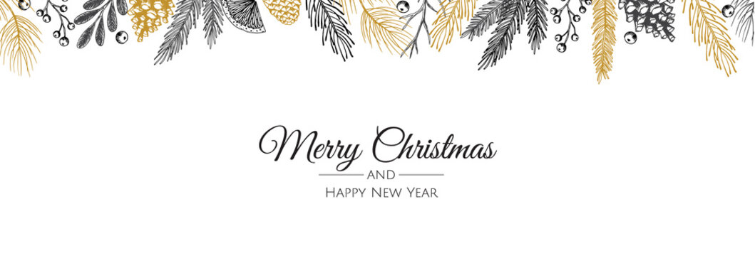 Christmas vector background. Xmas sale, holiday web banner.