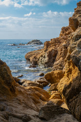 Seascape of resort area of the Costa Brava near town Lloret de Mar in Spain