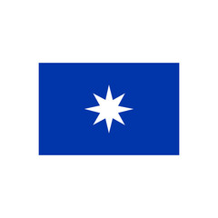 mapuche banner with star flat cion, vector illustration