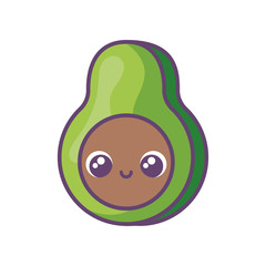 fresh avocado healthy on white background