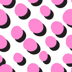 Vector seamless pattern with geometric brush strokes elements. Memphis geometric outline trendy modern style. 