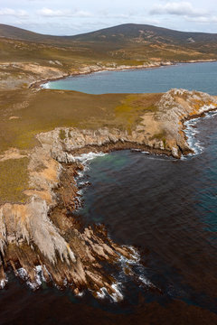 Aerial View Of Carcass Island - Falkland Islands