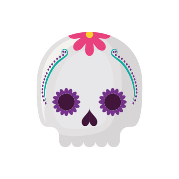 mexican skull in white background