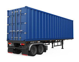 Semi-Trailer Container Isolated