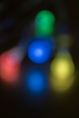 Bokeh effect with lights of different colors for graphic and design use.