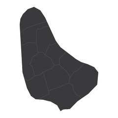 Barbados map on white background vector, Barbados Map Outline Shape Black on White Vector Illustration, High detailed black illustration map -Barbados.