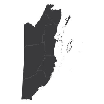 Belize map on white background vector, Belize Map Outline Shape Black on White Vector Illustration, High detailed black illustration map -Belize.