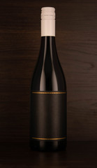 Red wine bottle black label sticker ver.1