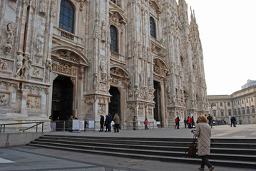 Milan, Italy, piazza Duomo - the facade of Milan's Duomo, in the city centre