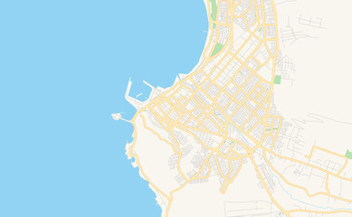 Fototapeta premium Printable street map of Arica, Chile