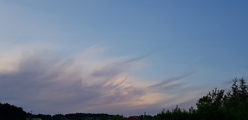 colorful clouds, evening sky, sunset
