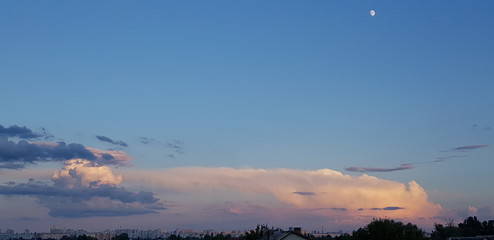 colorful clouds, evening sky, sunset