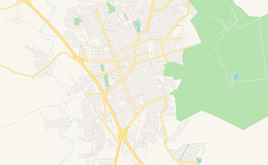 Printable street map of Rio Claro, Brazil