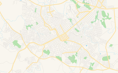 Fototapeta na wymiar Printable street map of Passo Fundo, Brazil