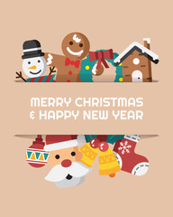 Merry Christmas and Happy new year with Christmas element