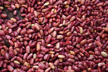 Many Red beans  texture background patterns - Closeup vegetable scene 