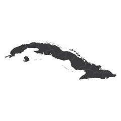 Map of Cuba, High detailed - black map of Cuba on white background. Vector illustration eps 10.