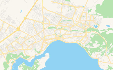 Fototapeta na wymiar Printable street map of Puerto Montt, Chile