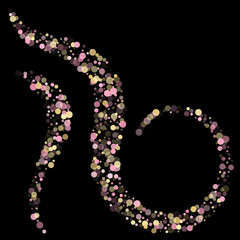 Gold, pink and rose color round confetti dots