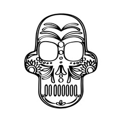 Outline of a mexican skull - Vector illustration