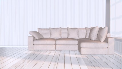 Sofa emty room High resolution white room with window