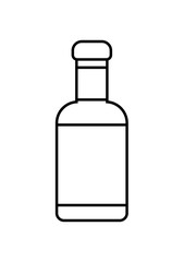 hot sauce bottle in white background