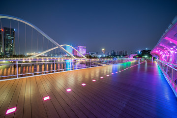 Guangzhou, China Nansha Free Trade Zone City Night Skyline