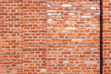 Background from a wall of red bricks. Copy space.
