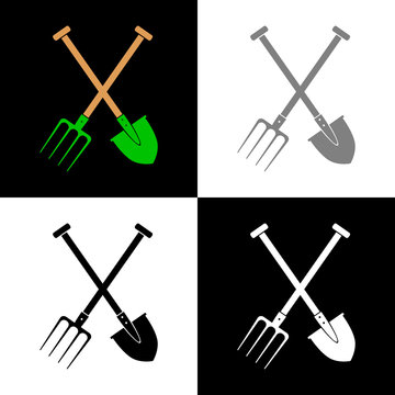 Spade And Pitchfork Vector Icon