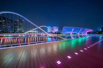 Obraz premium Guangzhou, China Nansha Free Trade Zone City Night Skyline