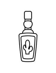 tequila bottle, traditional Mexican drink in white background