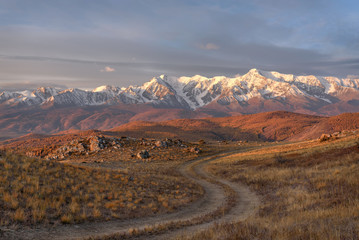 mountains road snow dawn autumn © Iri_sha