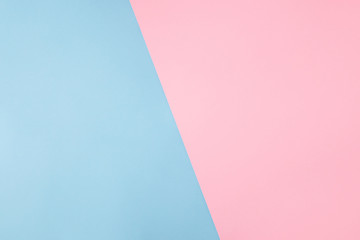 Photo of shared divided into two parts background harmonically soft pastel colored empty space for...