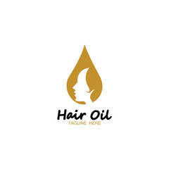 hair oil essential logo with drop oil and hair logo symbol-vector