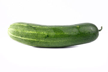 Fresh cucumber, chopped cucumber, salad ingredient,isolated on white background.