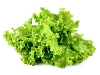 Deurstickers Fresh lettuce isolated on a white background,element of food healthy nutrients and herb vegetable ingredient concept  © Sakoodter Stocker