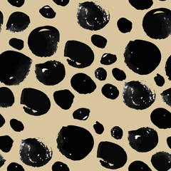 Vector seamless pattern with geometric brush strokes elements. Memphis geometric outline trendy modern style. 